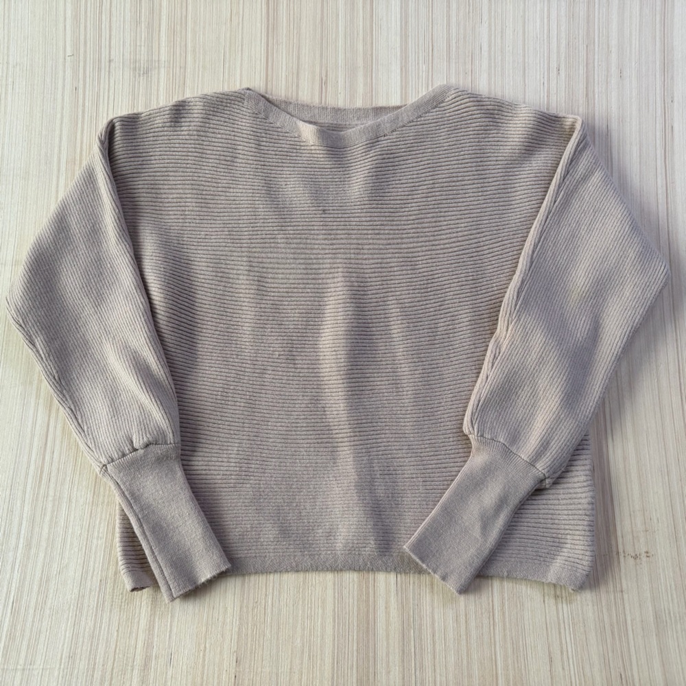 SHEIN Taupe Ribbed Sweater